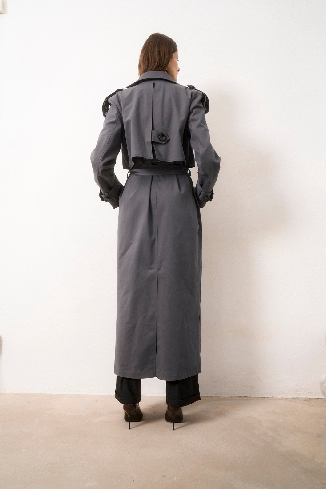 Full-length trench coat