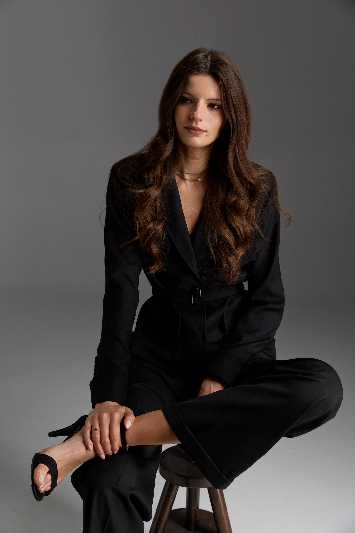 Wool jacket with a blazer cut
