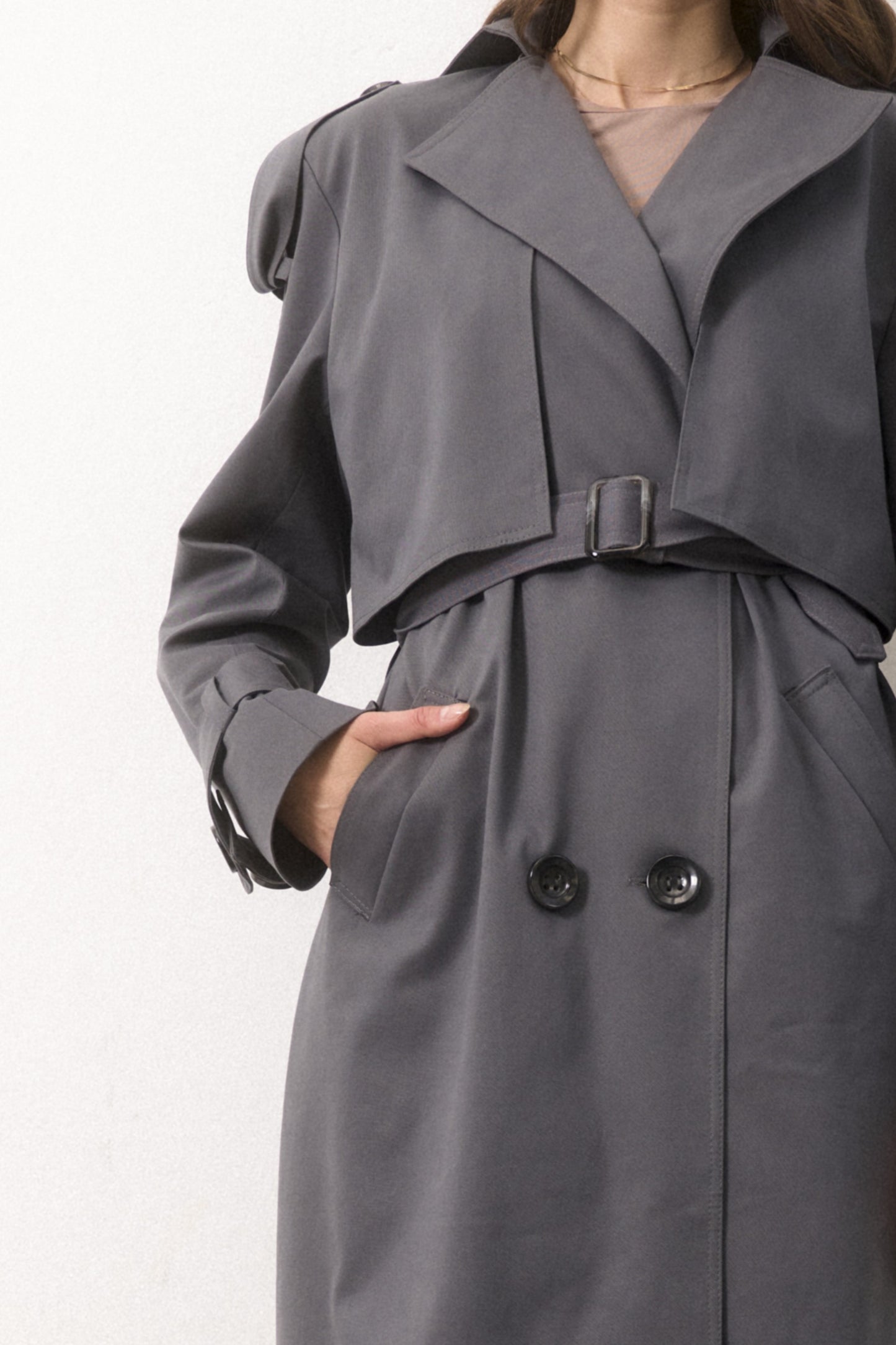 Full-length trench coat